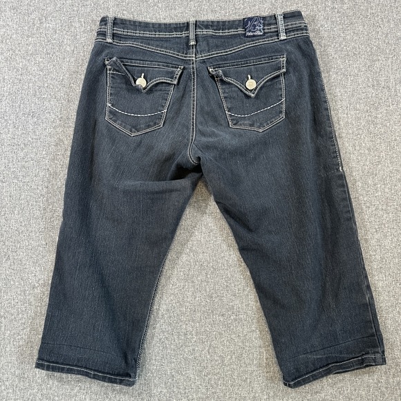 Fade To Blue Denim - Fade To‎ Blue Womens Capri Jeans Size 12 Dark Wash Stretch Cropped Denim Pants
